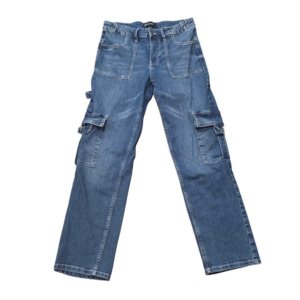 Chic Connect Blue Denim Duo Cargo Jeans Multi Pocket Pants